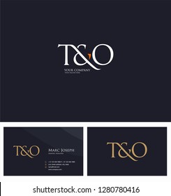 T & O letters Joint logo icon and Business card vector template.