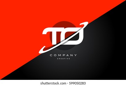 to t o  red black white technology swoosh alphabet company letter logo design vector icon template 