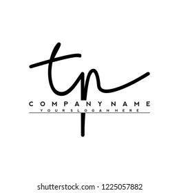 T P Initial handwriting logo vector