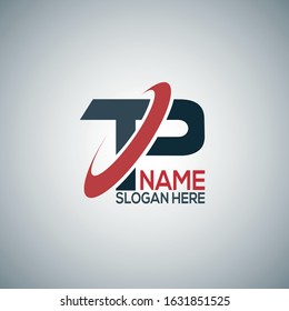 T P initial letter logo brand design vector 