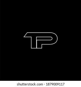 T P letter logo abstract design on black color background. tp monogram