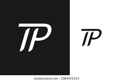 t p letter monogram logo design