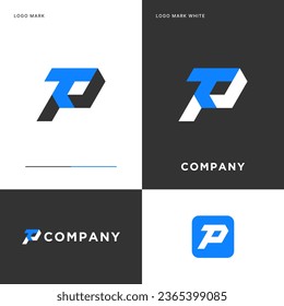Diseño de Ilustración de Icono del logotipo T P