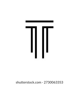 Logotipo de la columna del pilar de T con estilo minimalista del diseño