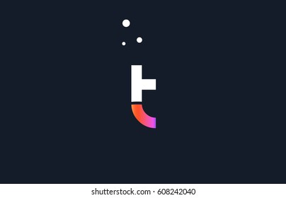t pink modern creative purple alphabet white blue gradient company letter logo design vector icon template