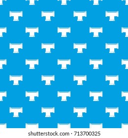T pipe connection pattern repeat seamless in blue color for any design. Vector geometric illustration