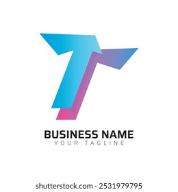 T Premium Gradient Letter Logo 