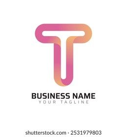 T Premium Gradient Letter Logo 
