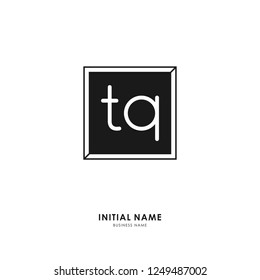 T Q TQ Initial logo letter with minimalist concept. Vector with scandinavian style logo.