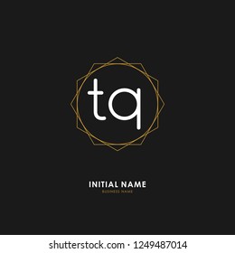 T Q TQ Initial logo letter with minimalist concept. Vector with scandinavian style logo.