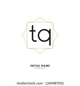 T Q TQ Initial logo letter with minimalist concept. Vector with scandinavian style logo.