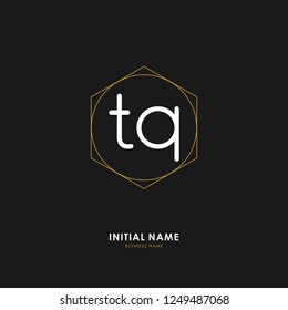 T Q TQ Initial logo letter with minimalist concept. Vector with scandinavian style logo.