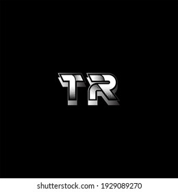 T R letter logo vector design on black color background. TR monogram
