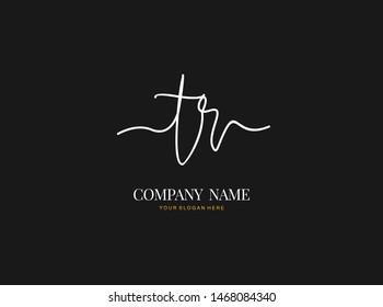 T R TR Initial handwriting logo design with circle. Beautyful design handwritten logo for fashion, team, wedding, luxury logo.