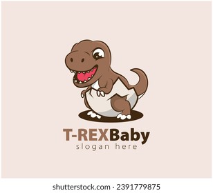T- Rex Baby Mascot Cartoon Vector Illustration stock illustration	
