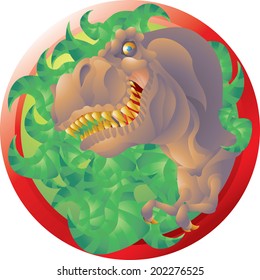 T rex bust emblem