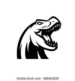 T Rex - bw vector logo / mascot