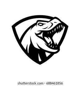 T Rex - bw vector logo / mascot