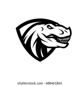 T Rex - bw vector logo / mascot