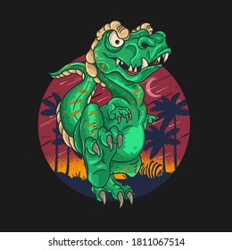 t rex cute dinosaur illustration vector graphic