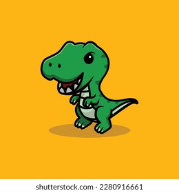 T rex Cute Dinosaur Vector Icon