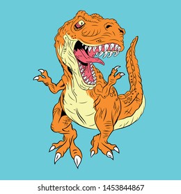T rex dinosaur design for t-shirts and prints