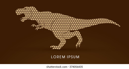 T rex dinosaur designed using line triangle patern graphic vector