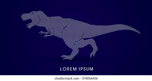 T rex dinosaur designed using dots graphic vector