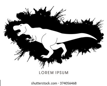 T rex dinosaur designed using splash ink graphic vector