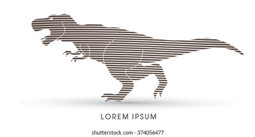 T rex dinosaur designed using line brush graphic vector