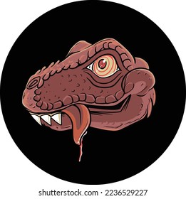 t rex dinosaur head illustration style