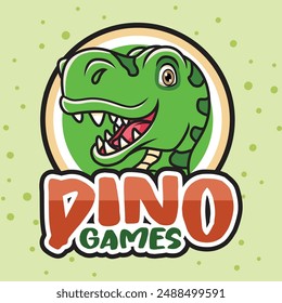 T Rex  Dinosaur Logo Vector Design suit for game shop, zoo, coloring pages, book, cover and events