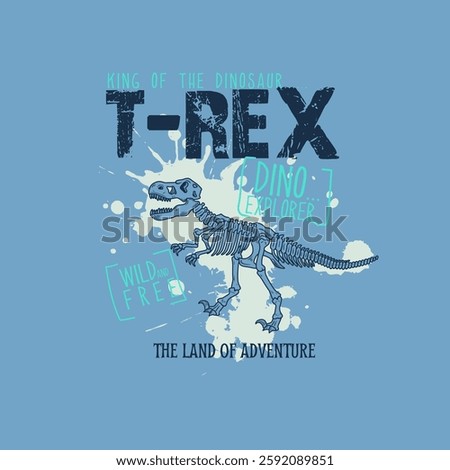 T Rex Dinosaur Vector illustration grunge splatter dino graphic