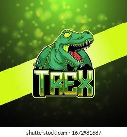 T rex esport mascot logo design
