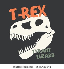 t rex head bone vector illustration