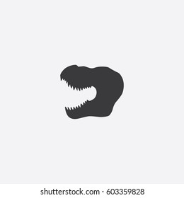 T Rex Head Icon Silhouette Vector Illustration

