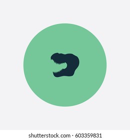 T Rex head icon silhouette vector illustration

