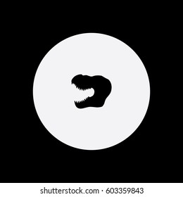 T Rex head icon silhouette vector illustration

