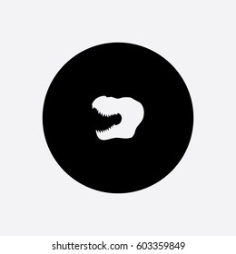 T Rex head icon silhouette vector illustration

