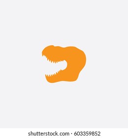 T Rex head icon silhouette vector illustration

