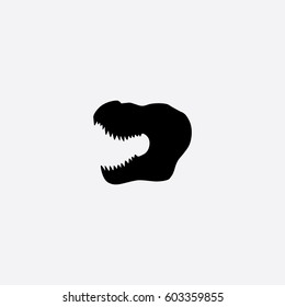 T Rex head icon silhouette vector illustration

