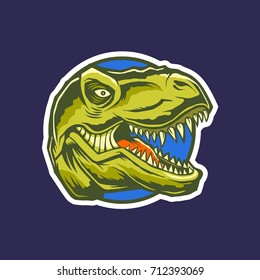 T Rex Head Mascot Gaming Team Logo Illustration