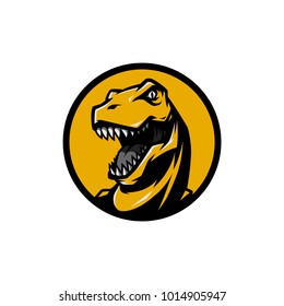 T Rex Head mascot sports logo illustration without hand