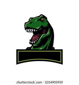 T Rex Head mascot sports logo illustration without hand