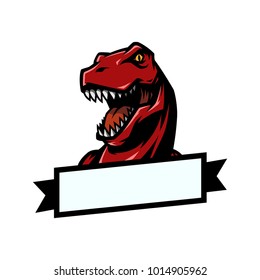 T Rex Head mascot sports logo illustration without hand
