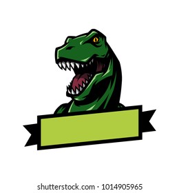 T Rex Head mascot sports logo illustration without hand