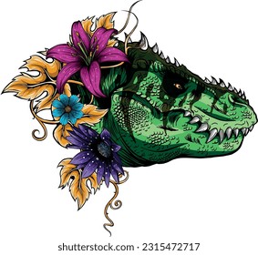 T Rex Head Mascot vector illustration design