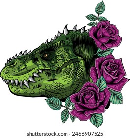 T Rex Head Mascot vector illustration design