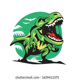 T rex Illustration. Dinosaur Wildlife. Tyrannosaurus. Dinosaur Illustration. Reptile