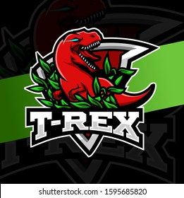 T Rex Mascot Esport Logo Design